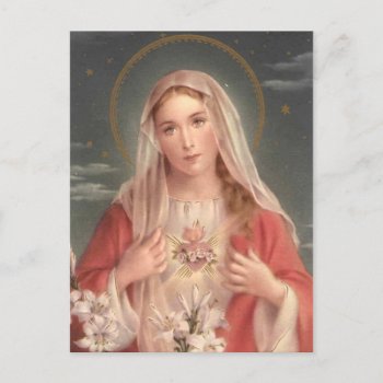 Immaculate Heart Of Mary Postcard by Xuxario at Zazzle