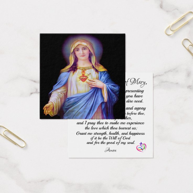 Immaculate Heart of Mary Prayer Card | Zazzle