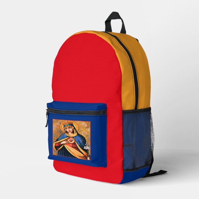 Immaculate Heart of Mary  Printed Backpack (Back Corner Right)