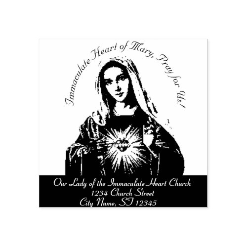 Immaculate Heart of Mary Rubber Stamp