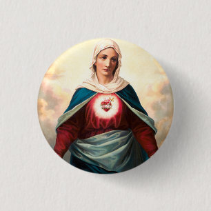 Immaculate Heart Of Mary Sacred Art Button