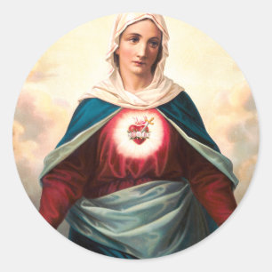 Immaculate Heart Of Mary Sacred Art Classic Round Sticker