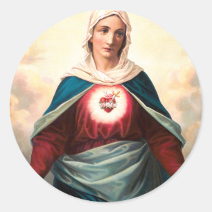 Immaculate Heart Of Mary Sacred Art Classic Round Sticker
