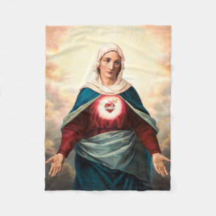 Immaculate Heart Of Mary Sacred Art Fleece Blanket