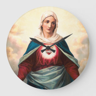 Immaculate Heart Of Mary Sacred Art Large Clock