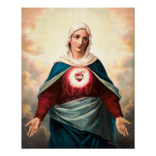 Immaculate Heart Of Mary Sacred Art Poster