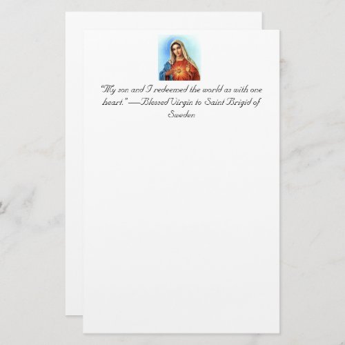 Immaculate Heart of Mary  Sacred Heart of Jesus Stationery