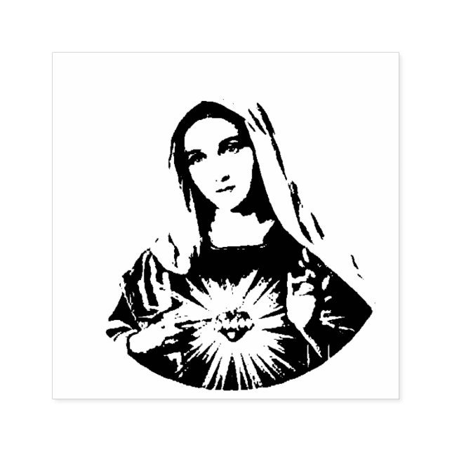 Immaculate Heart of Mary  Sorrowful Mother Rubber Stamp (Imprint)
