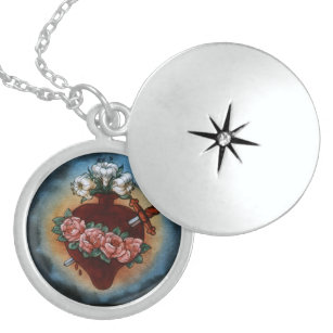 Immaculate Heart Of Mary Sterling Silver Necklace