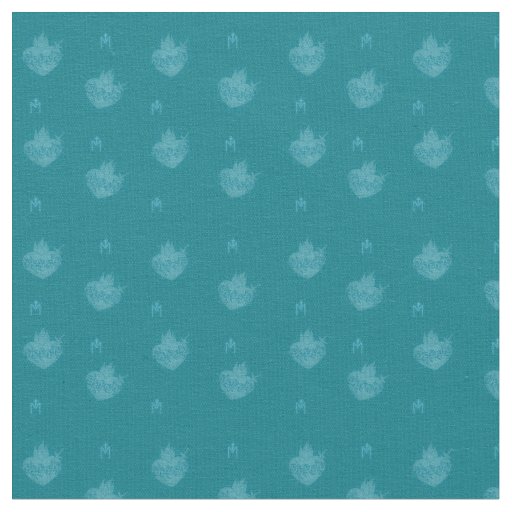 Immaculate Heart of Mary Teal Background Fabric