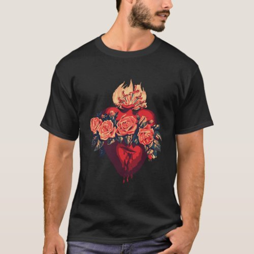 Immaculate Heart Of Mary Vintage Blessed Catholic  T_Shirt