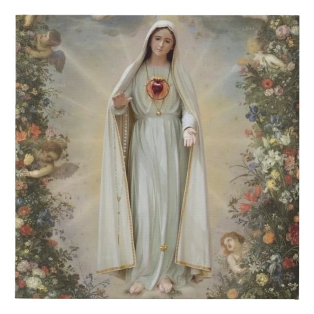 Immaculate Heart of Mary, Virgin Mary  Faux Canvas Print (Front)