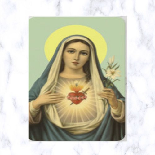 Immaculate Heart of Mary With Lily Prayer Card
