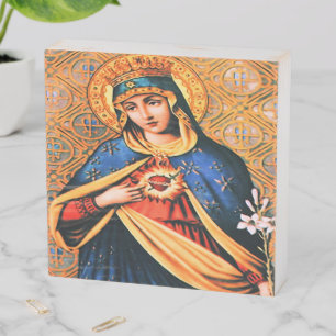 Immaculate Heart of Mary Wooden Box Sign