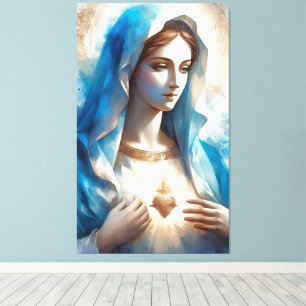 Immaculate heart of the virgin mary canvas print