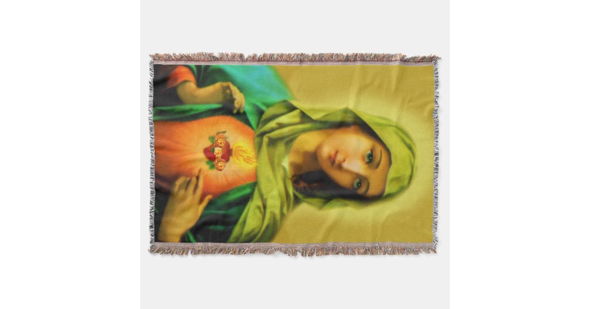 Immaculate Heart of Virgin Mary Blanket Zazzle