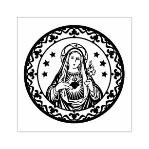 Immaculate Heart of Virgin Mary Catholic Religious Rubber Stamp