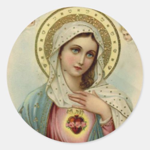 Immaculate Heart of Virgin Mary Classic Round Sticker