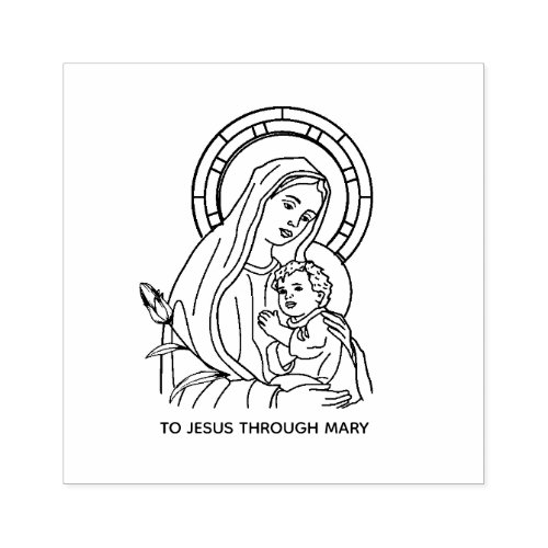 Immaculate Heart of Virgin Mary Jesus Religious Rubber Stamp