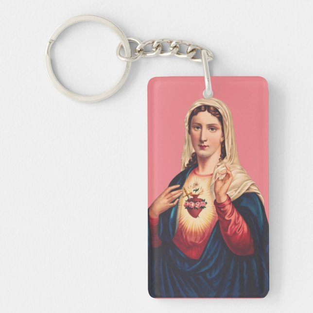 Immaculate Heart of Virgin Mary Keychain (Front)