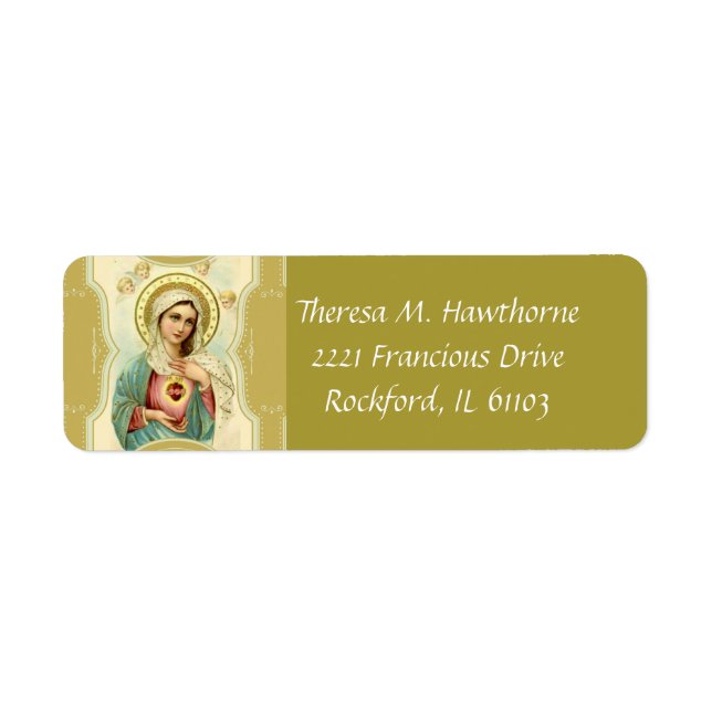 Immaculate Heart of Virgin Mary Label (Front)