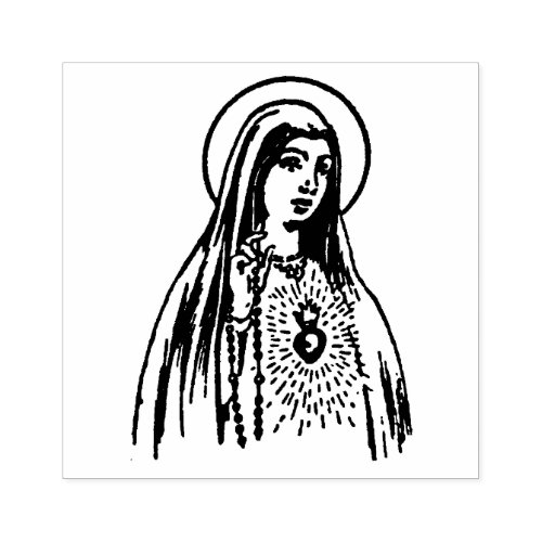 Immaculate Heart Virgin Mary Catholic Religious Rubber Stamp