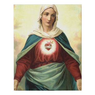 Immaculate Heart Virgin Mary Faux Canvas Print
