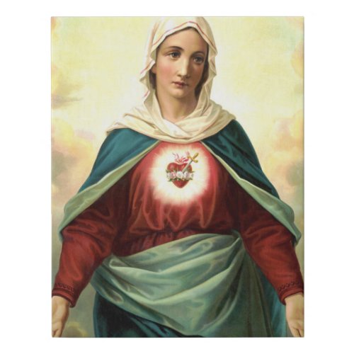 Immaculate Heart Virgin Mary Faux Canvas Print