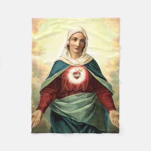 Immaculate Heart Virgin Mary Fleece Blanket