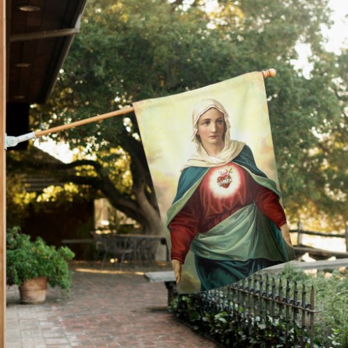 Immaculate Heart Virgin Mary House Flag
