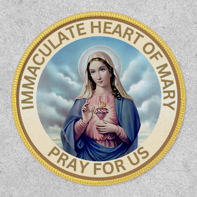 Immaculate Heart Virgin Mary Iron-On Patch (Front)
