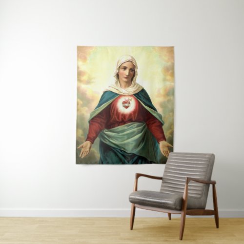 Immaculate Heart Virgin Mary Tapestry