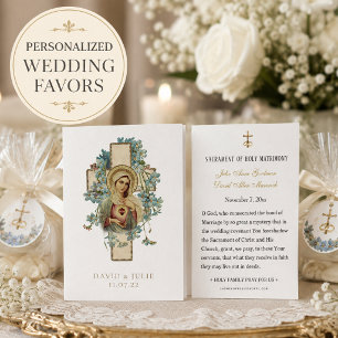 Immaculate Mary Catholic Wedding Prayer Card