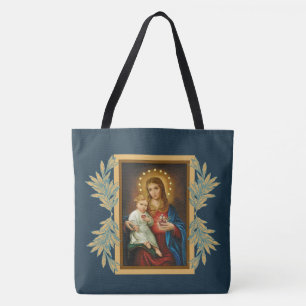 Immaculate & Sorrowful Heart Mary Baby Jesus Tote Bag