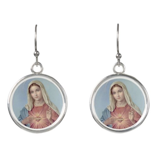 Immaculate  Sorrowful Heart of Mother Mary Earrings