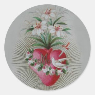 Immaculate Sorrowful Heart of Virgin Mary Classic Round Sticker