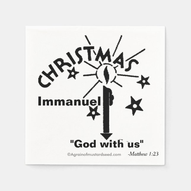 Immanuel God with us Christmas Napkins (Front)