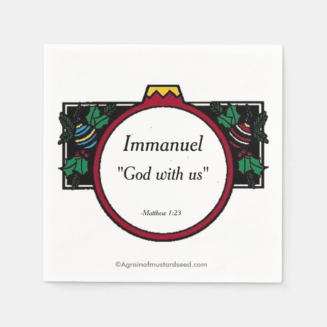 Immanuel God with us Christmas Napkins (Front)
