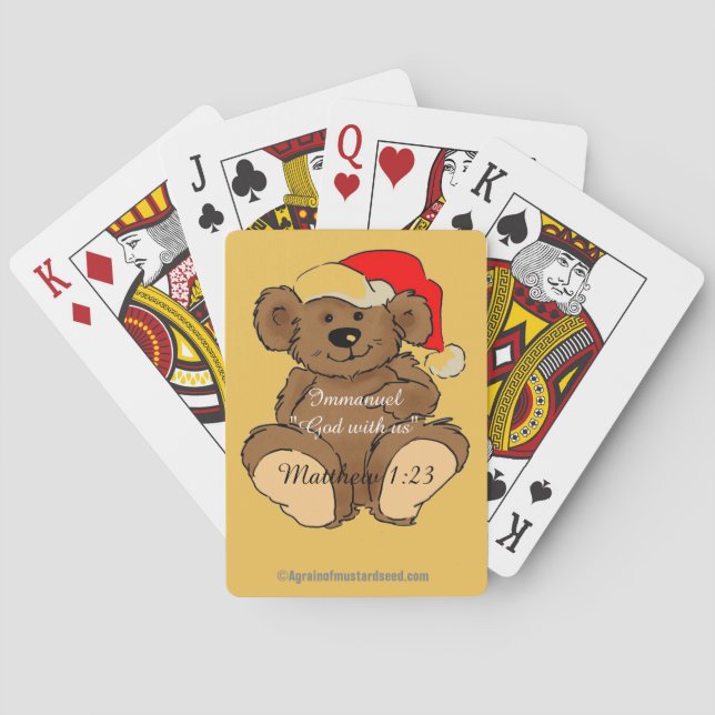 Immanuel God with us Christmas Teddy Poker Cards (Back)