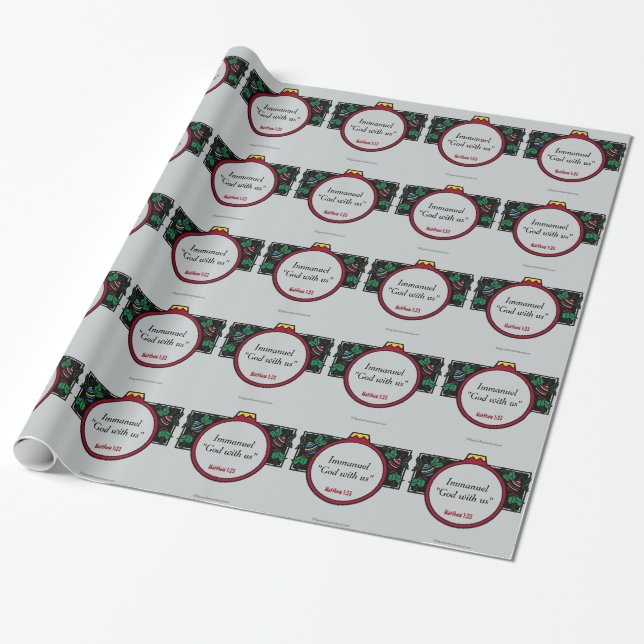 Immanuel God with us Christmas Wrapping Paper (Unrolled)