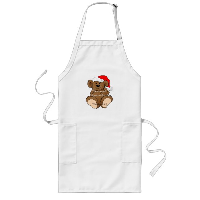 Immanuel God with us Teddy Customize It Long Apron (Front)