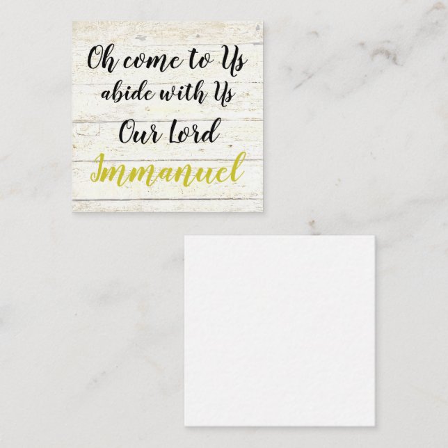 Immanuel  note card (Front/Back)