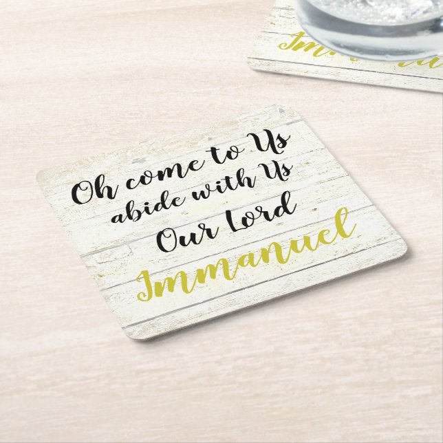 Immanuel  square paper coaster (Angled)