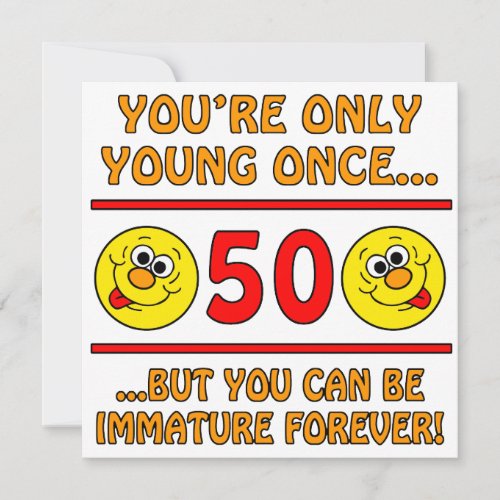 Immature 50th Birthday Gag Gifts Card