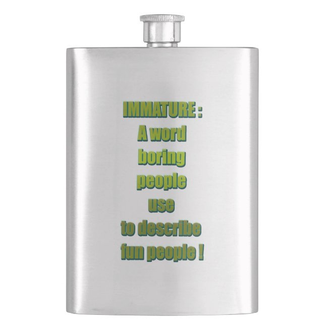 Immature funny text hip flask (Front)