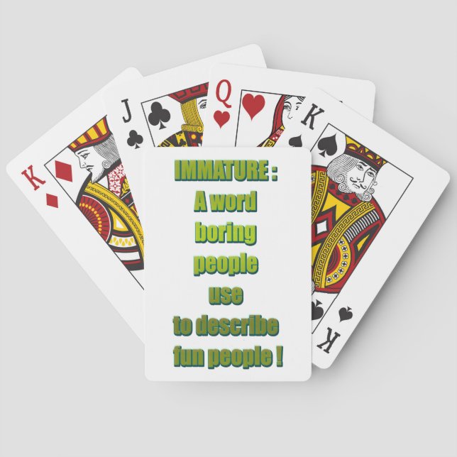 Immature funny text poker cards (Back)