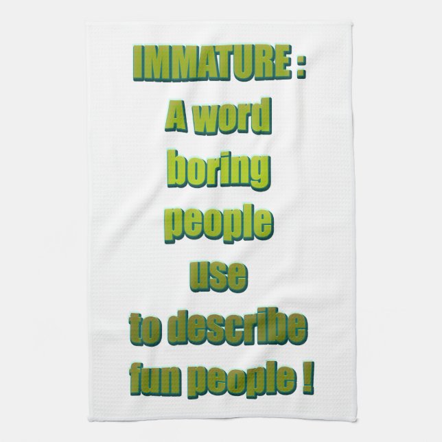Immature funny text towel (Vertical)