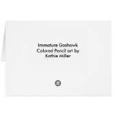 Immature Goshawk card (Back Horizontal)