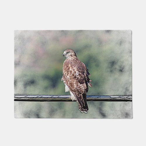 Immature Red Tailed Hawk Doormat
