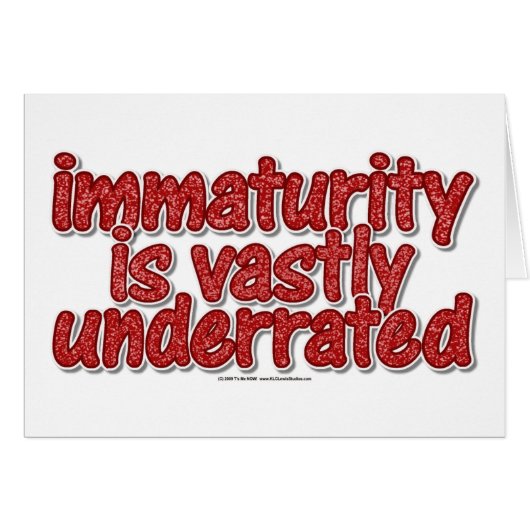 Immaturity Cards (Front Horizontal)